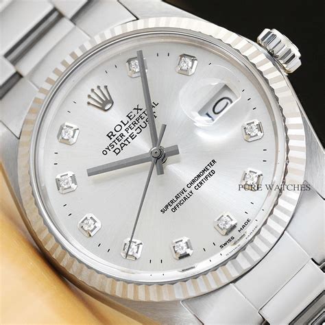 rolex datejust 18k white gold.